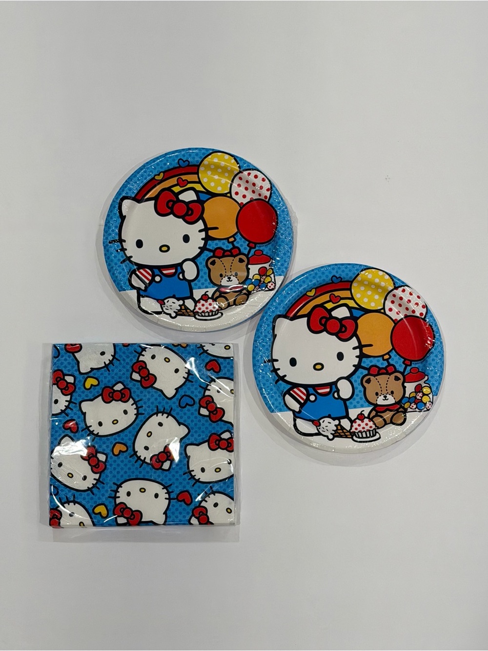 Hello Kitty Blue Party Dessert Plates & Napkins Set